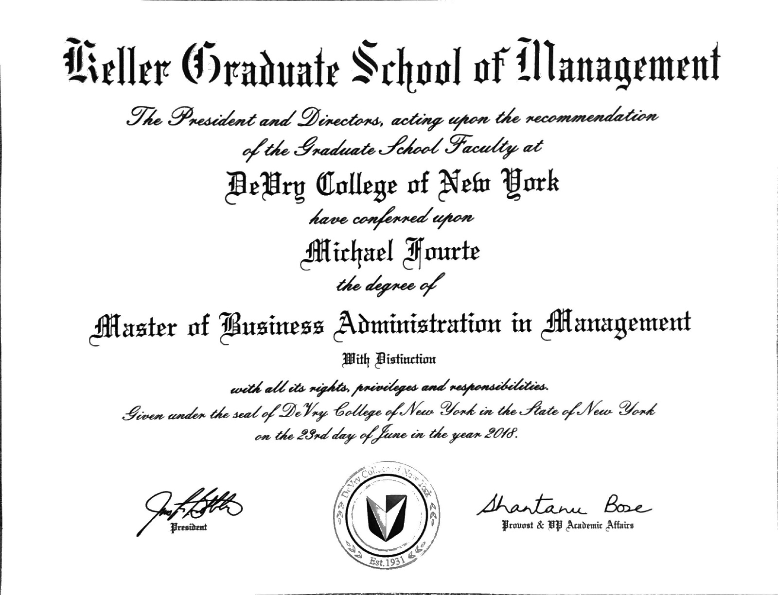 Master of Business Administration · Information Systems