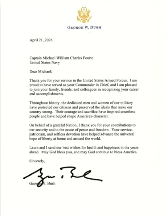 Retirement letter from George W. Bush