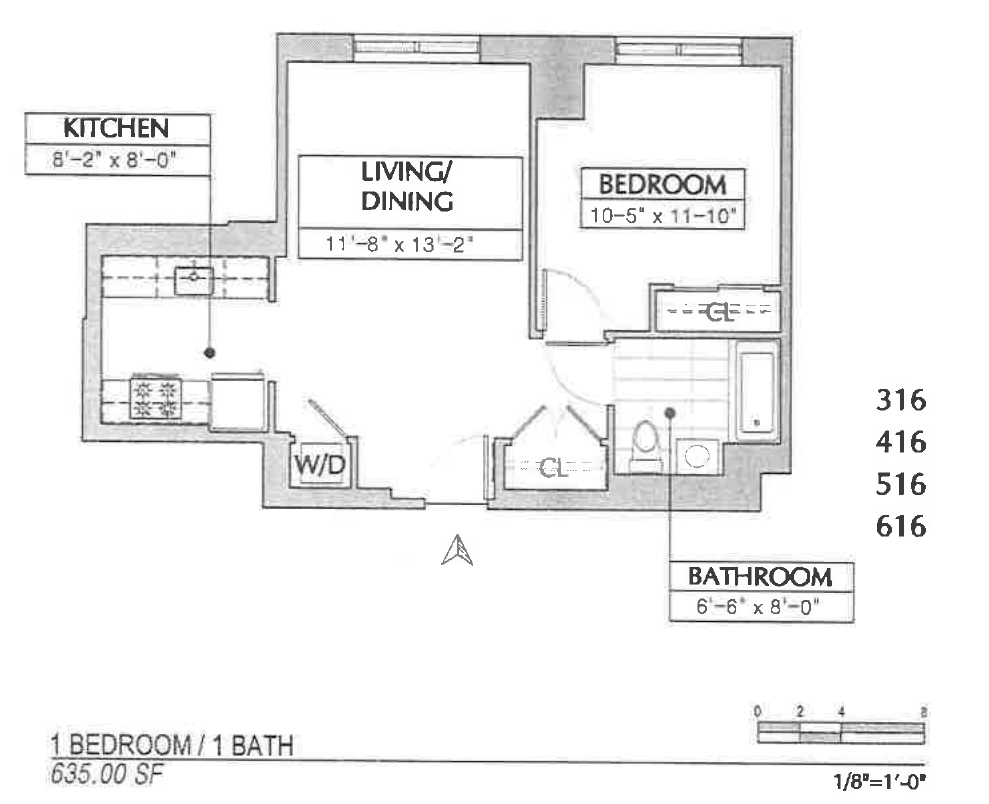 Original Rennie shared 316–616 floorplan used to reconstruct unit 316