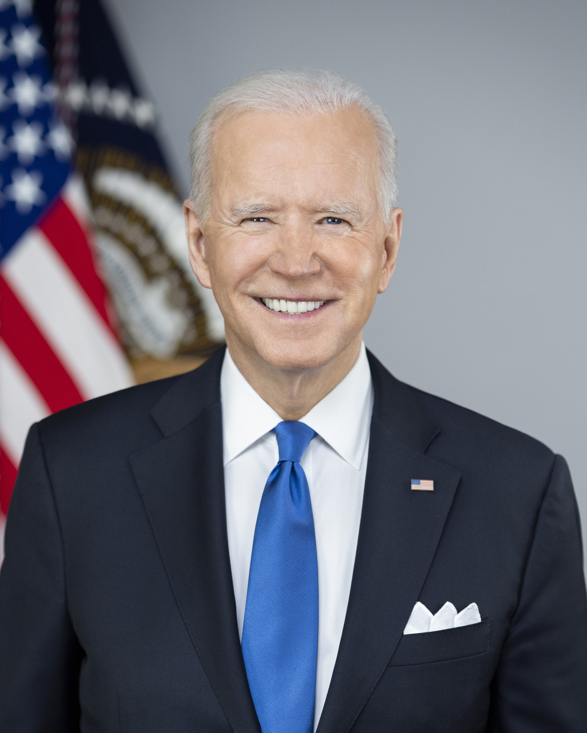 President Joe Biden poses for his official portrait Wednesday, March 3, 2021, in the Library of the White House. (Official White House Photo by Adam Schultz)