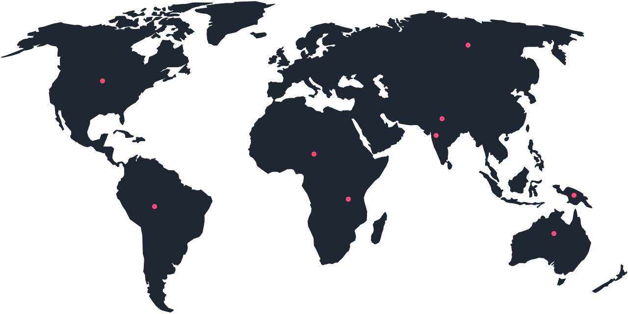 International Real Estate map with dots highlighting countries